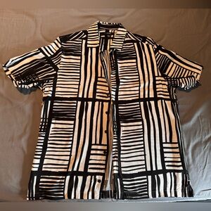 Alfani Striped Black and White Men's Shirt